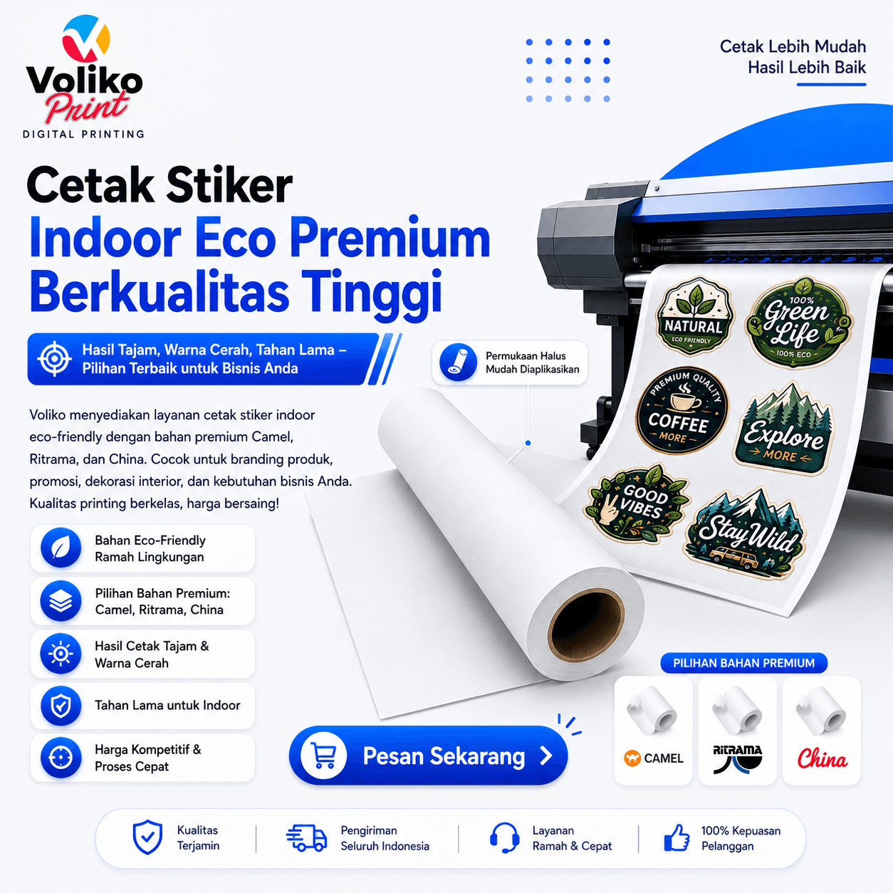 Cetak Stiker Indoor Eco