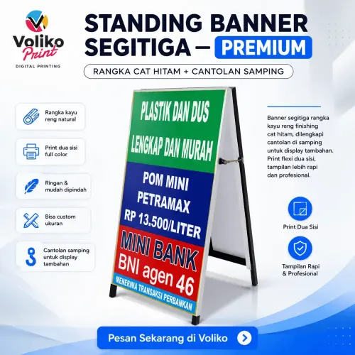 Standing Banner Segitiga Premium