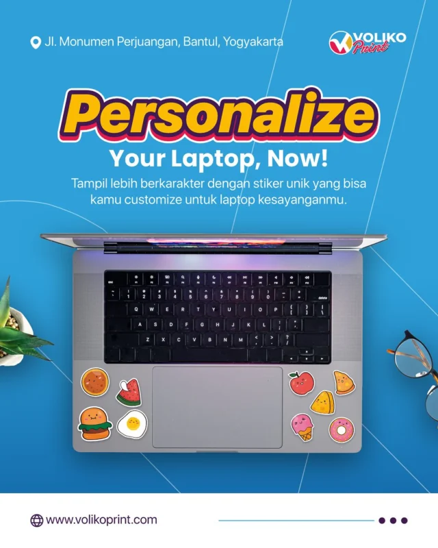 Beri sentuhan spesial pada laptop kesayanganmu dan tampilkan gaya personalmu dengan stiker unik yang kamu custom sendiri ✨Cetak stiker di Voliko untuk dapat cetakan berkualitas tanpa bikin kantongmu terpangkas.Voliko Imogiri & Voliko Sewon
0813-3376-8055 | 0851-8682-3455
www.volikoprint.comHubungi kami sekarang!